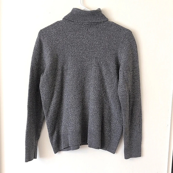 Express 100% Merino Wool Long Sleeve Turtleneck Sweater Women's Gray Size Large - Picture 6 of 8